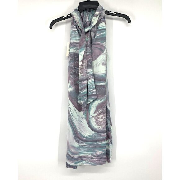 A New Day Dress Blue Purple Marble Swirl Halter Neck Sleeveless NWT - Picture 7 of 10